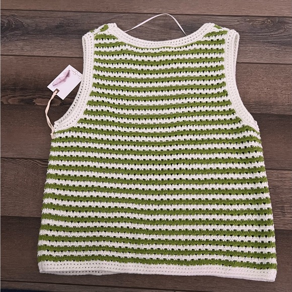 Jessica Simpson Green and White Striped Knit Tank Top - Picture 4 of 4